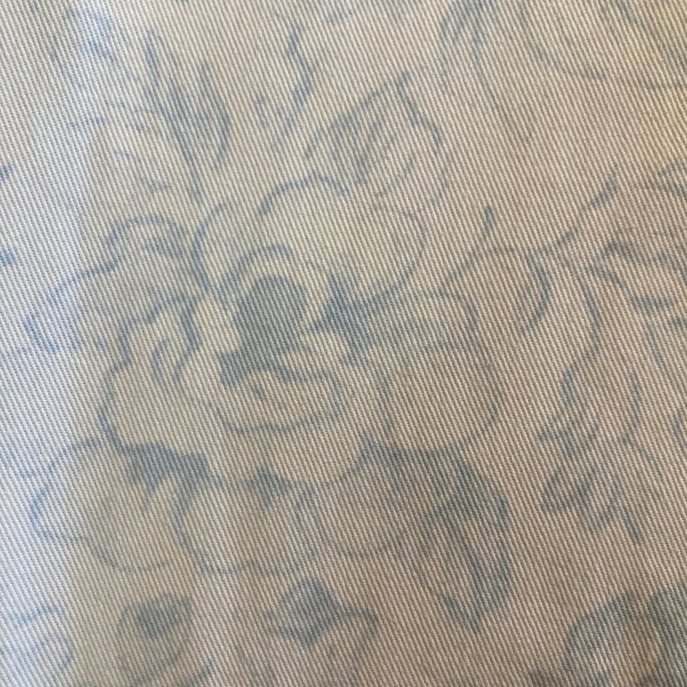 Lauren Ralph Jeans Women 8 Cream Blue Floral Print Straight Leg Stretch Flex - Picture 4 of 14